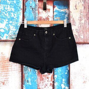 Women's Forever 21 Denim Shorts 1" Inseam High Waisted SIZE 27 Black